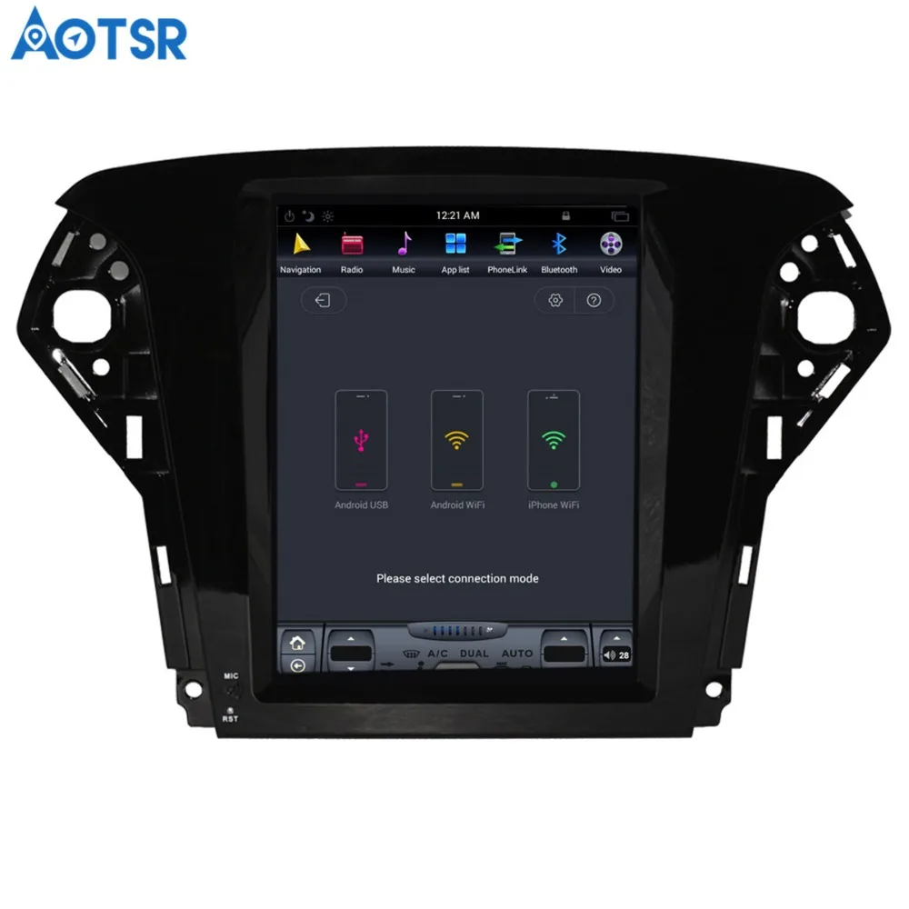 Автомобильный DVD плеер Aotsr Android 7 1 в стиле Tesla с GPS навигацией для Ford Mondeo 2007 2012 navi