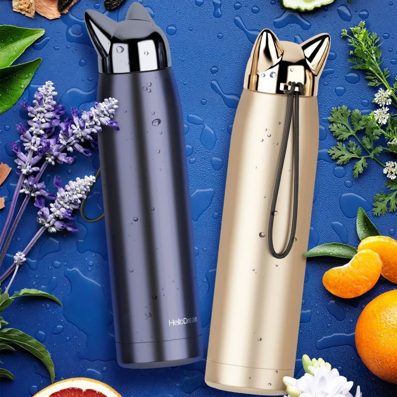 320 мл Новинка термос с изображением лисы из мультфильма двойными стенками