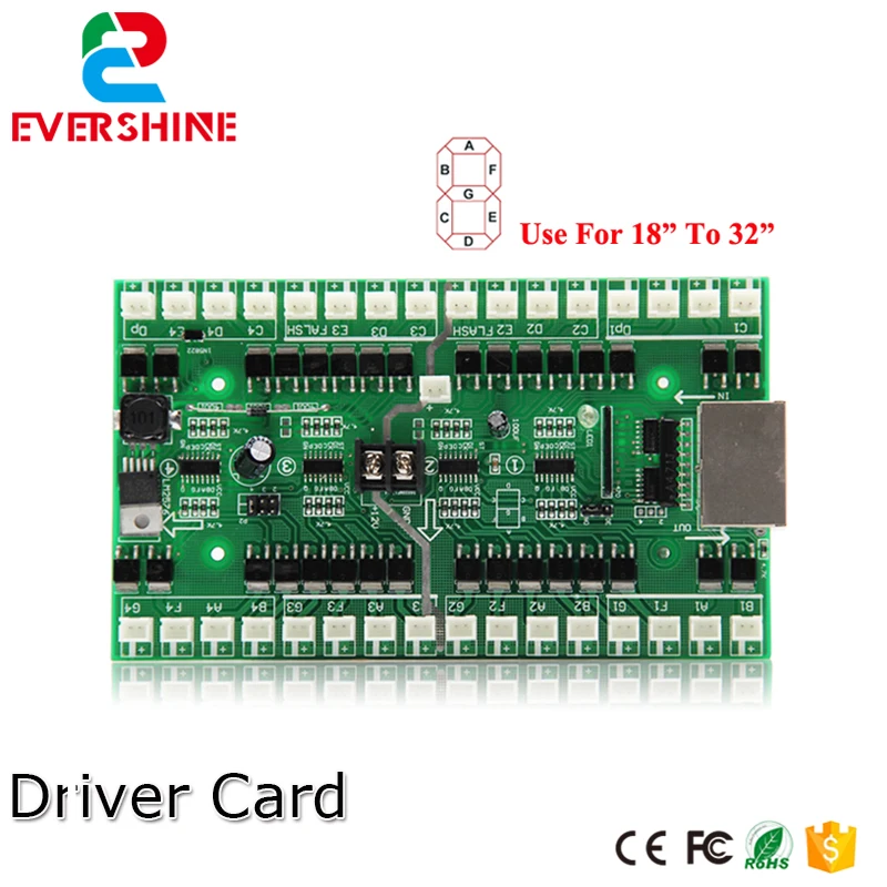 

4/5/6 Numbers Driver Card Use For 18 inch to 32 inch LED Digital Number Module Gas Oil Price LED Sign Control Card