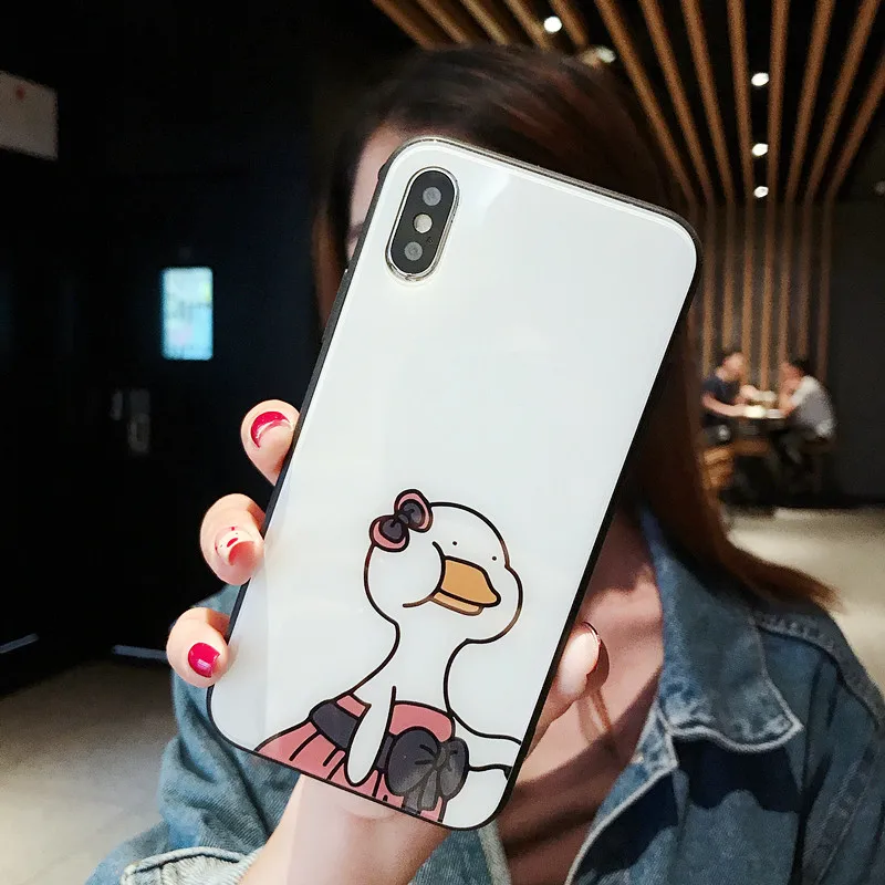 Ультратонкий стеклянный чехол для Apple iPhone 6 7 8 6S Plus 7Plus 8Plus X XS XR Xsmax|Чехлы-накладки| |
