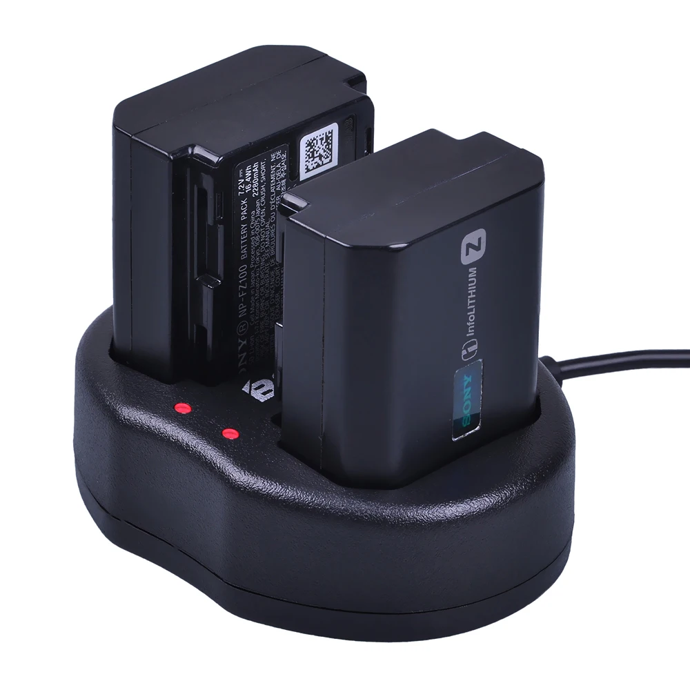 2 шт. 2280 мАч np fz100 аккумулятор NPFZ100 NP FZ100 + USB двойное зарядное устройство для Sony