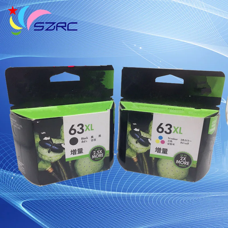 63XL black and color 63 63XL переработанного чернильного картриджа для hp 2130 3630 3632 3830 4520 4522 4650 1111 принтер - Цвет: 63XL black and color