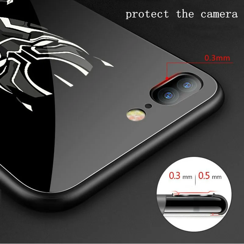 Marvel Человек-паук Бэтмен световой Стекло чехол для iPhone XR XS MAX 7 6 8 плюс Черная пантера Железный человек чехол телефона для iPhone X 10