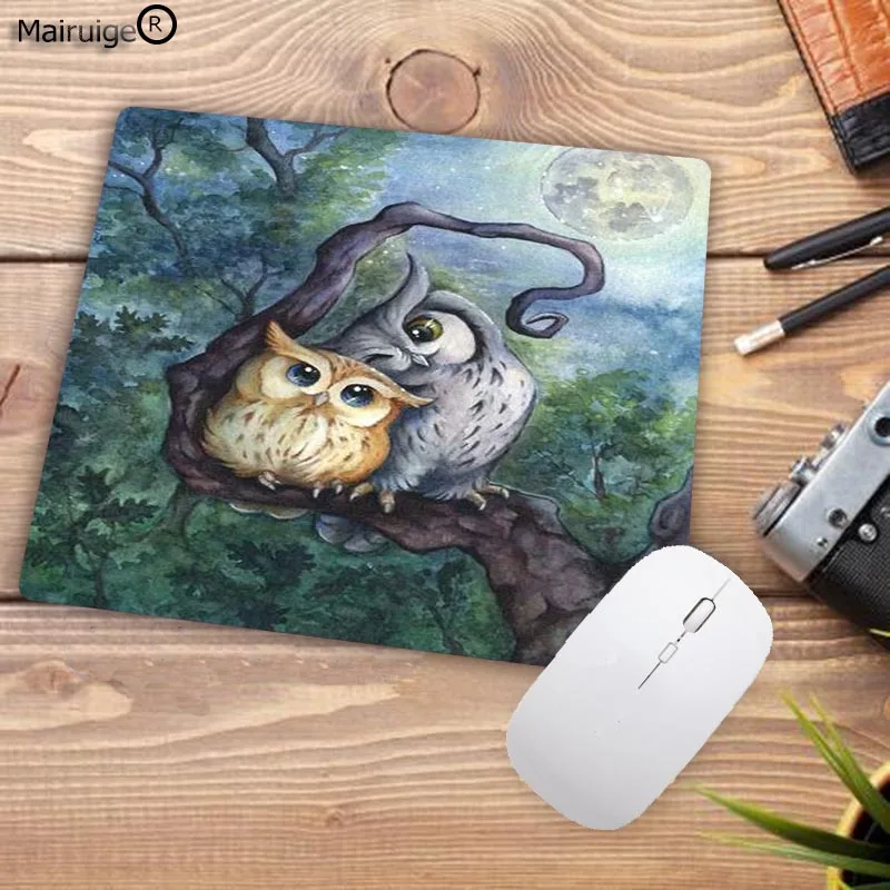 Mairuige мультфильм смешной милый мягкий чехол с рисунком в виде сов Мышь коврик для