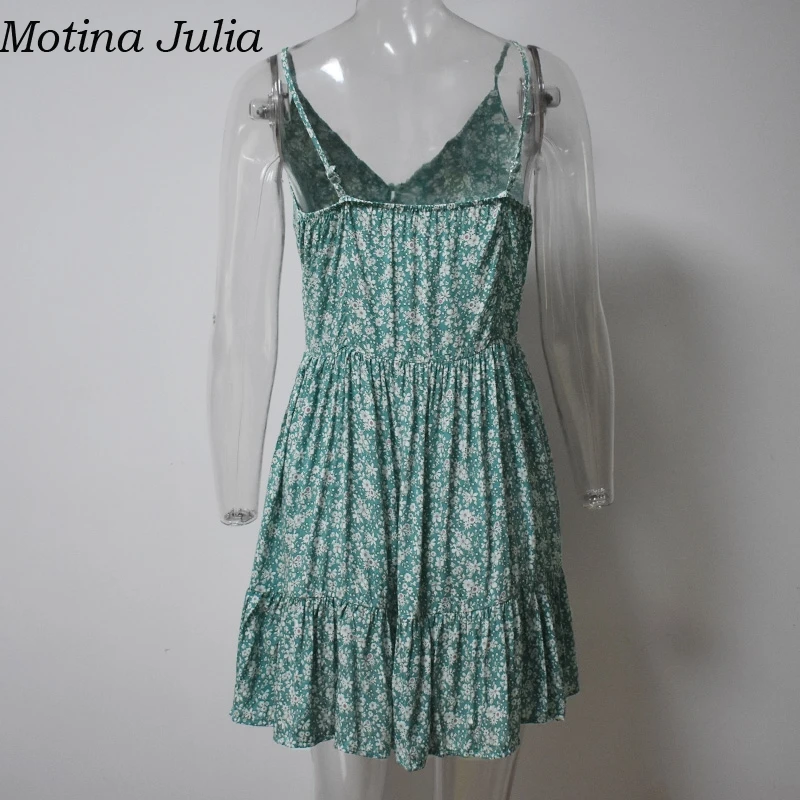 Motina Julia элегантное короткое платье с цветочным принтом и рюшами летнее