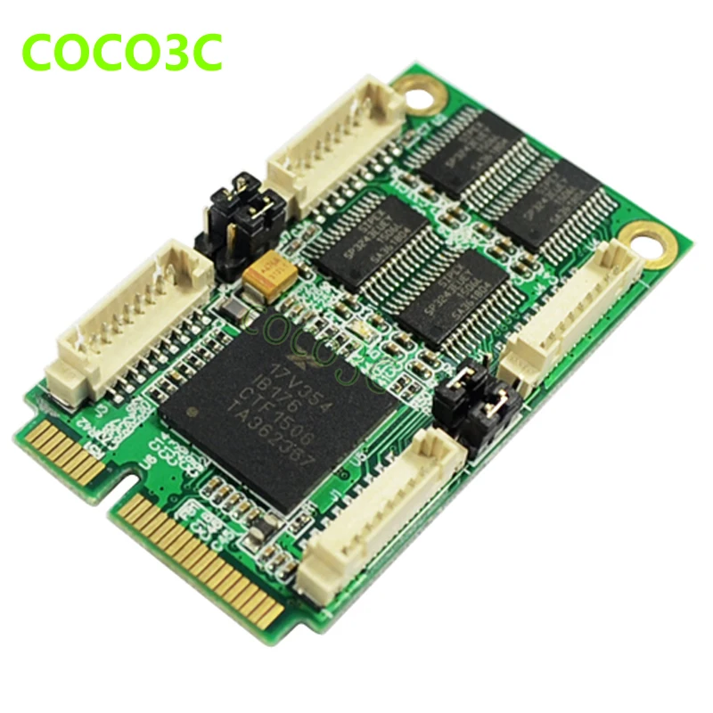 Адаптер Mini PCIe-4 RS-232 для внутренних портов Intel ITX PCI-E контроллер с 4