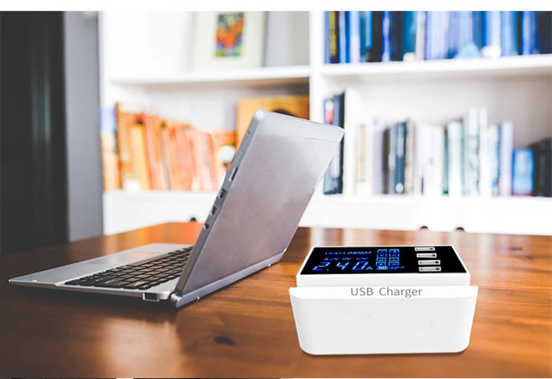 USB зарядное устройство портативный мульти порт быстрое с 4 портами настенное ЖК
