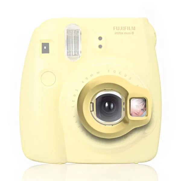 Fuji Fujifilm Instax Mini 8 мгновенная фотокамера-желтый+ крупным планом объектив селфи зеркало