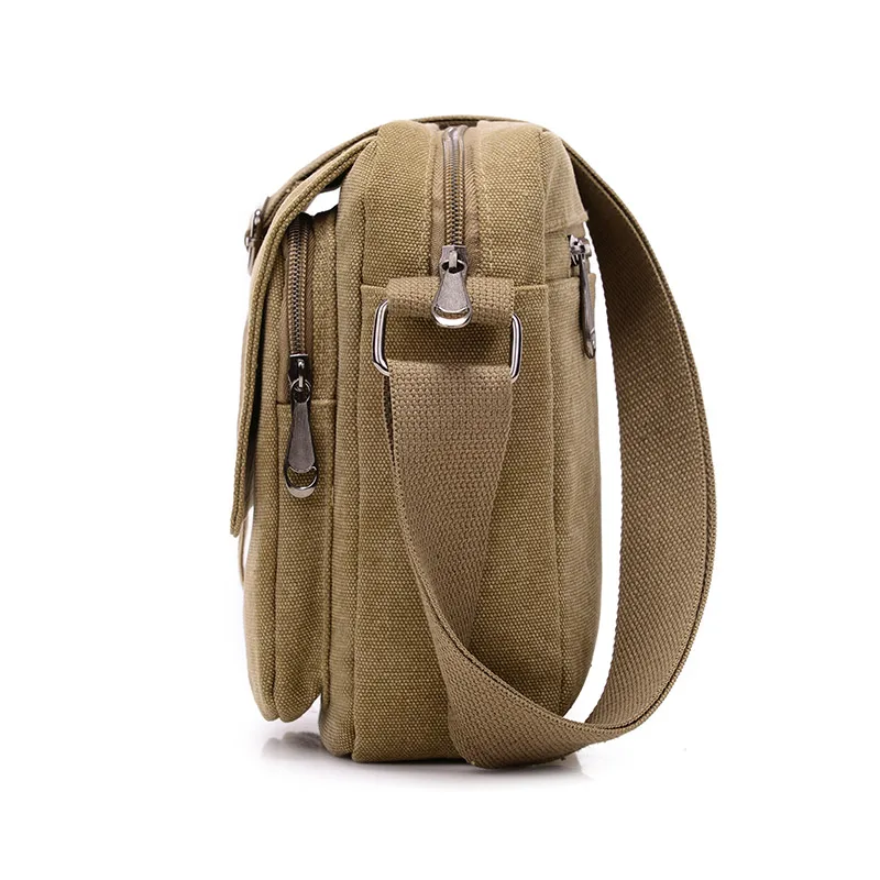 Amarte Brand Canvas Men Crossbody Bag Single Shoulder Man Business Casual Messenger Travel Multi Pockets |