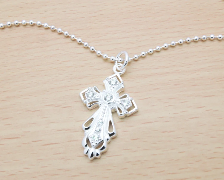 Модное украшение ожерелье женский крест кулон серебряный цвет процесс Девушки