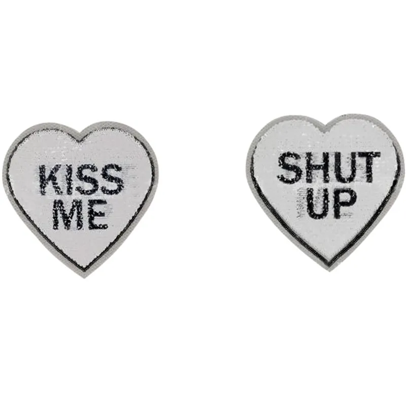 Одежда для девочек сделай сам патч с ним 19 см сердце KISS ME заткнистый двусторонний