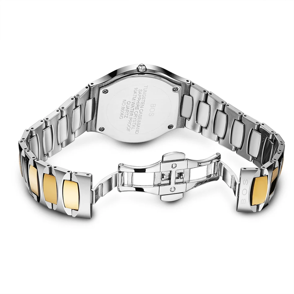 Час Анжела BOS Роскошные брендовые Вольфрам Сталь Стразы Сапфир кварцевые часы с