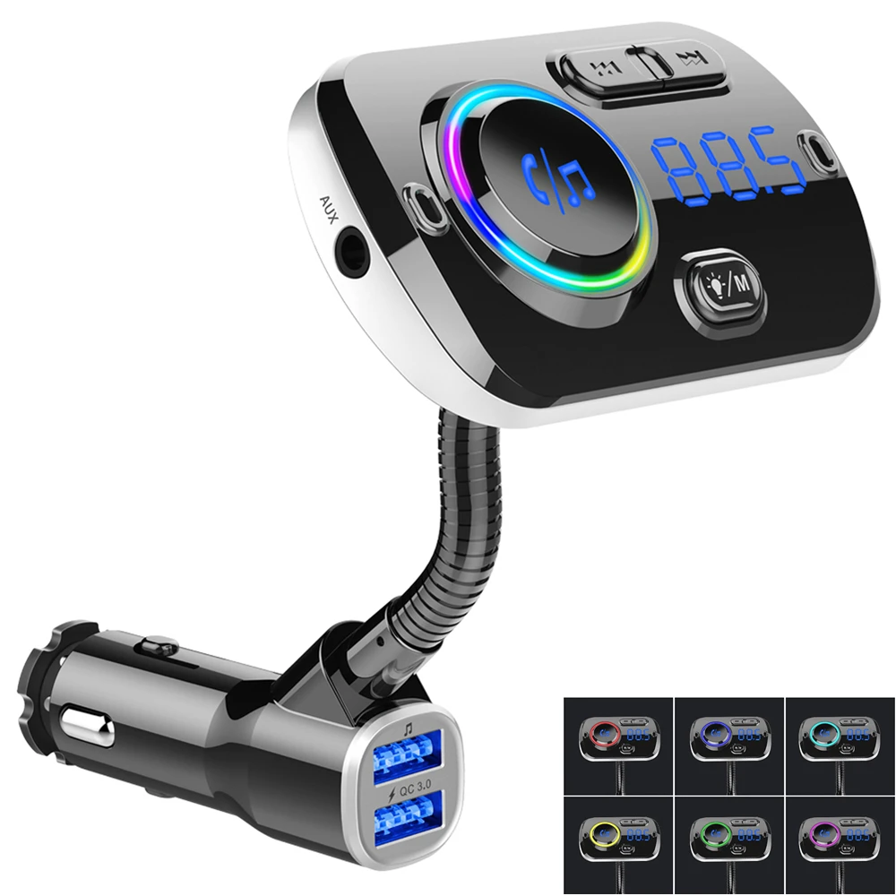 USB quick charge 3 0 Автомобильное зарядное устройство Bluetooth fm передатчик MP3 плеер