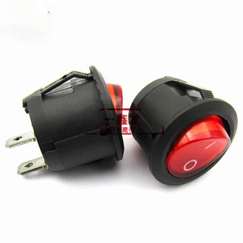 10 шт./лот перекидной круговой переключатель питания красная кнопка 2 фута 6 А 250 В