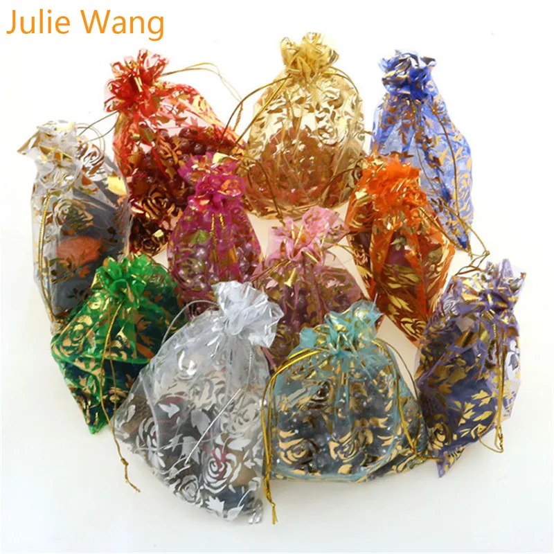 

Julie Wang 20PCS High Quality Chiffon Jewelry Organza Packaging Bag Weekend New Year Birthday Christmas Wedding Party Gif Bag