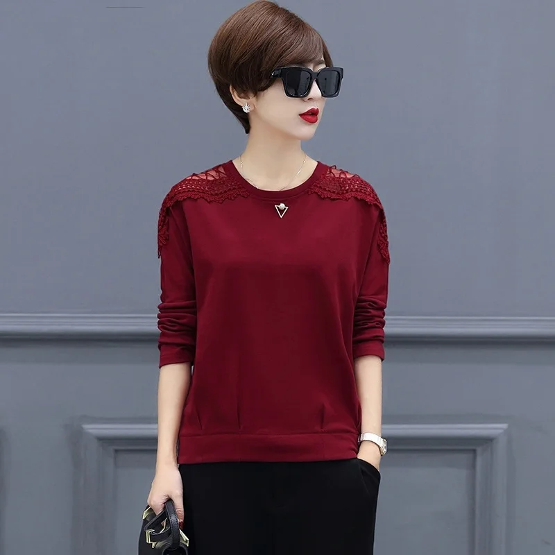 Женские весенне-осенние Стильные повседневные футболки топы с длинным рукавом