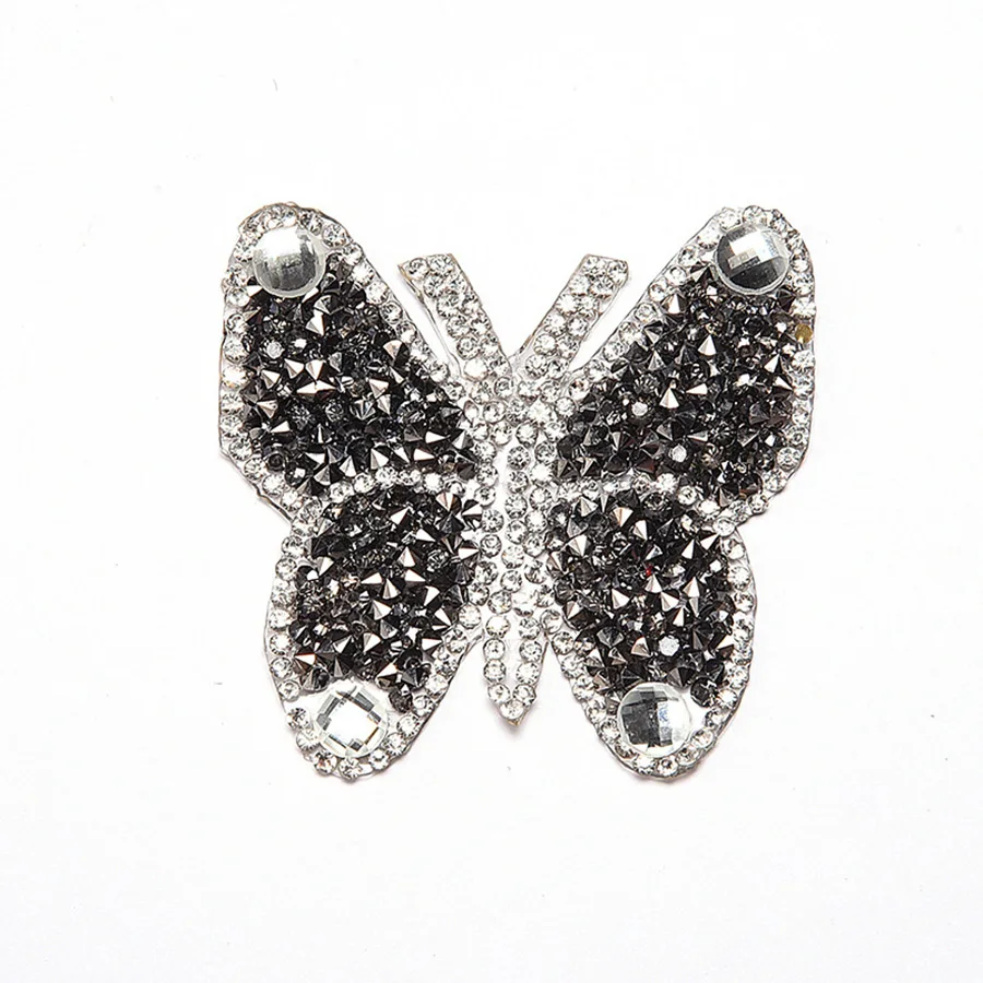 DIY Butterfly Elegant Iron Patches For Clothing Sew On Sequin Applique With Rhinestone Dress Patches Decals Bag