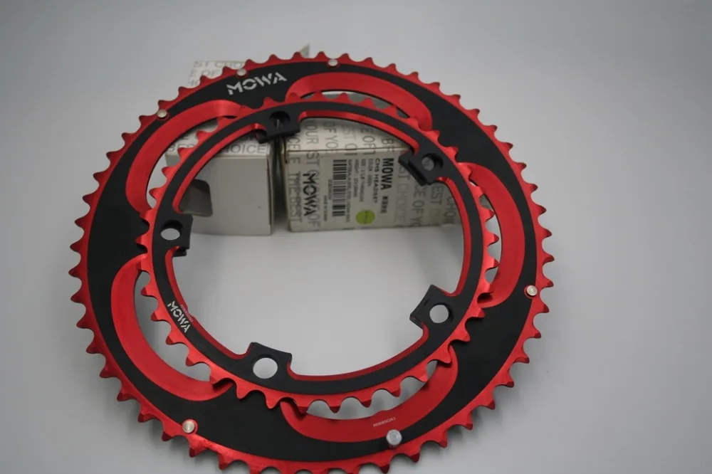 Комплект звездочек для шоссейного велосипеда 5 arm 154G чёрный/Красный ЧПУ 154 г/компл.