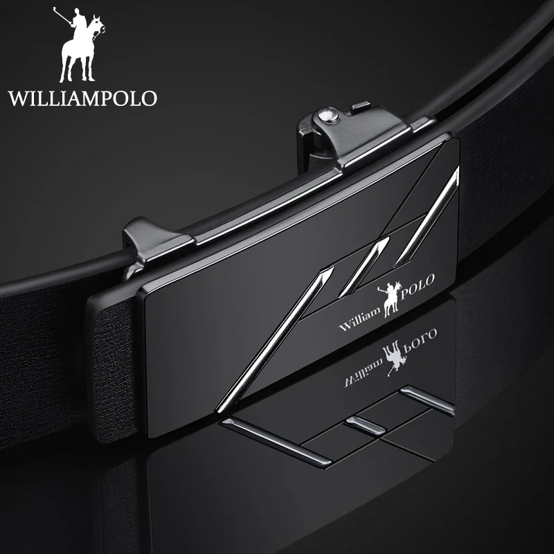 WilliamPolo кожаный пояс Для мужчин Фирменная новинка мода пряжки Дизайн коровьей
