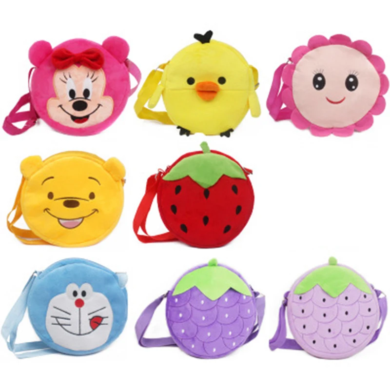 Новые милые kawaii Плюшевые сумки с рисунком для детей hello kitty плюшевые сумки Детская сумка через плечо Детские фрукты для новорожденных