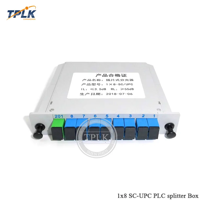 10 шт./лот SC UPC PLC 1X8 волоконно оптический распределитель блок кассеты FTTH