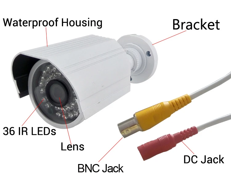 Система видеонаблюдения CCDCAM 4 канала 720P AHD DVR 1 МП камера для наружного наблюдения