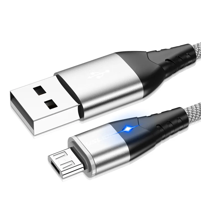 Серебристый USLION 3а Магнитный USB кабель для type C Магнитный зарядный кабель для быстрой зарядки Micro USB кабель для samsung Xiaomi телефонный кабель - Цвет: Серебристый