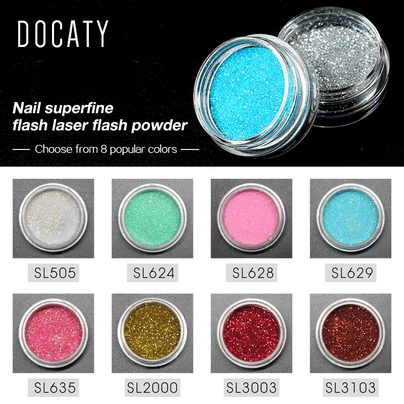 Docaty DIY блеск для ногтей порошок шерстяной сахар звездный свет пигмент эффект хром