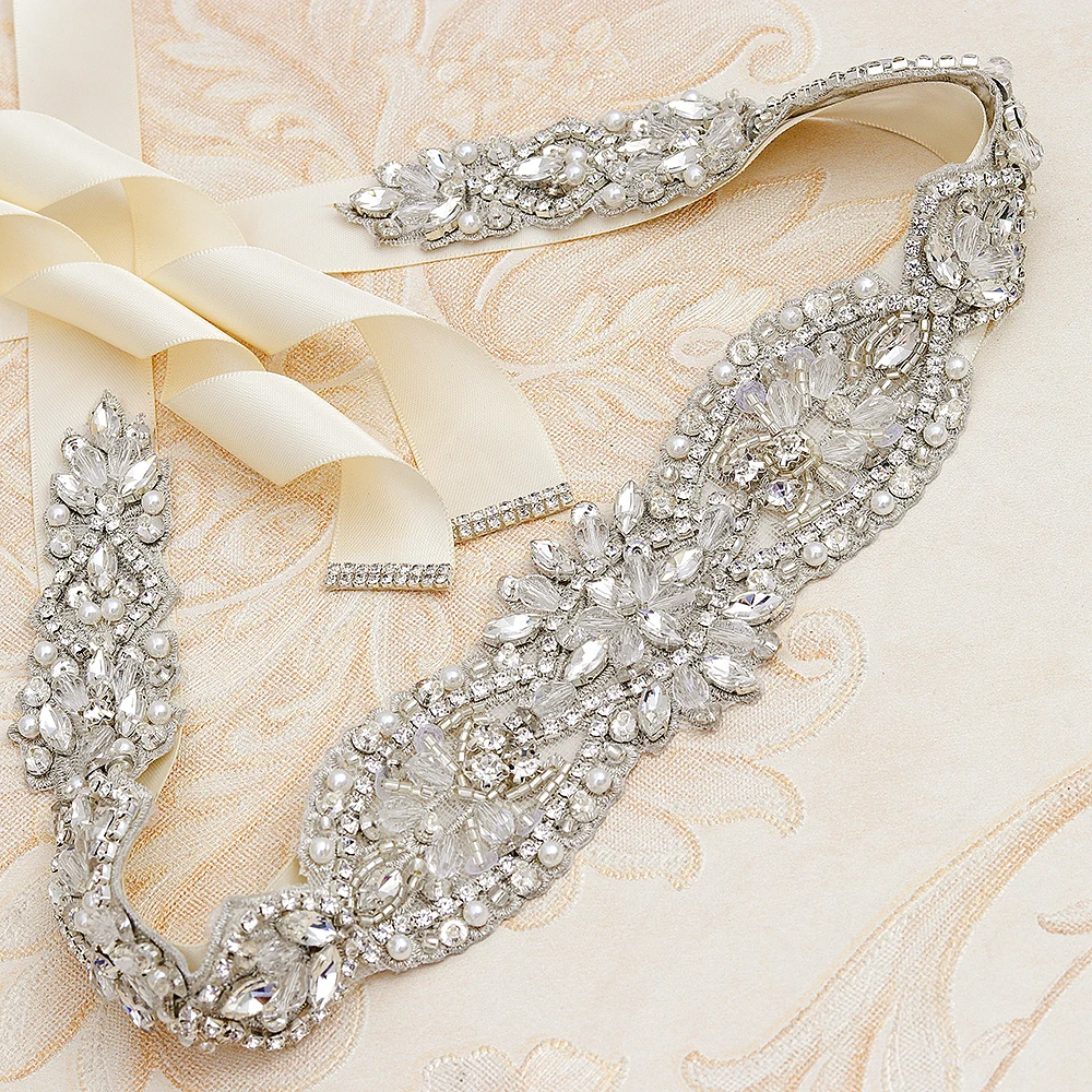 Yanstar свадебный пояс элегантный со стразами ручная вышивка Хрустальный для