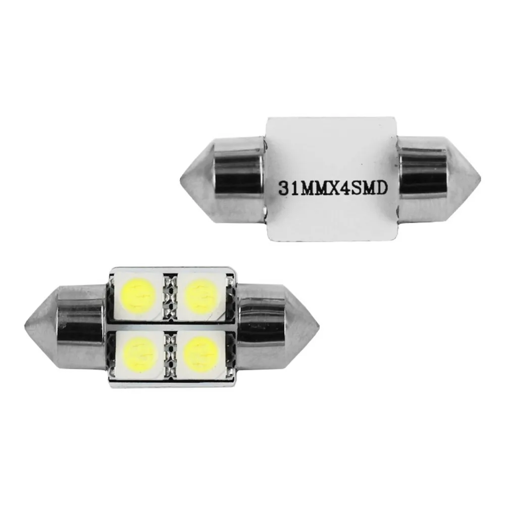 10 шт. 5050 31 мм 4 SMD автомобильный домов на колесах Внутренняя купольная гирлянда