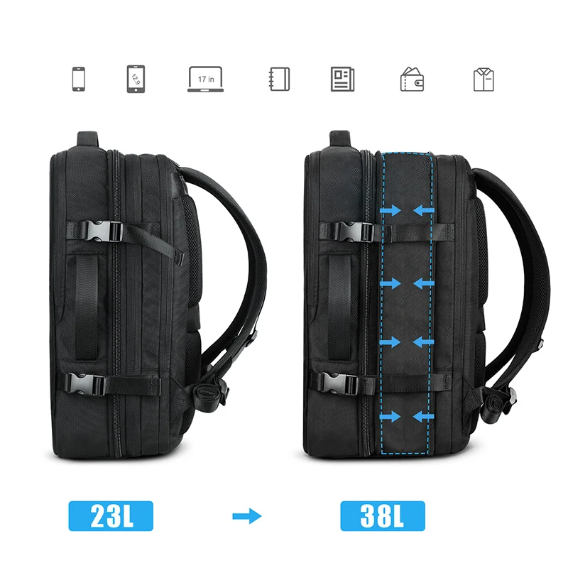 SHIELDON рюкзак для ноутбука расширяемый 23L-38L переносная Противоугонная