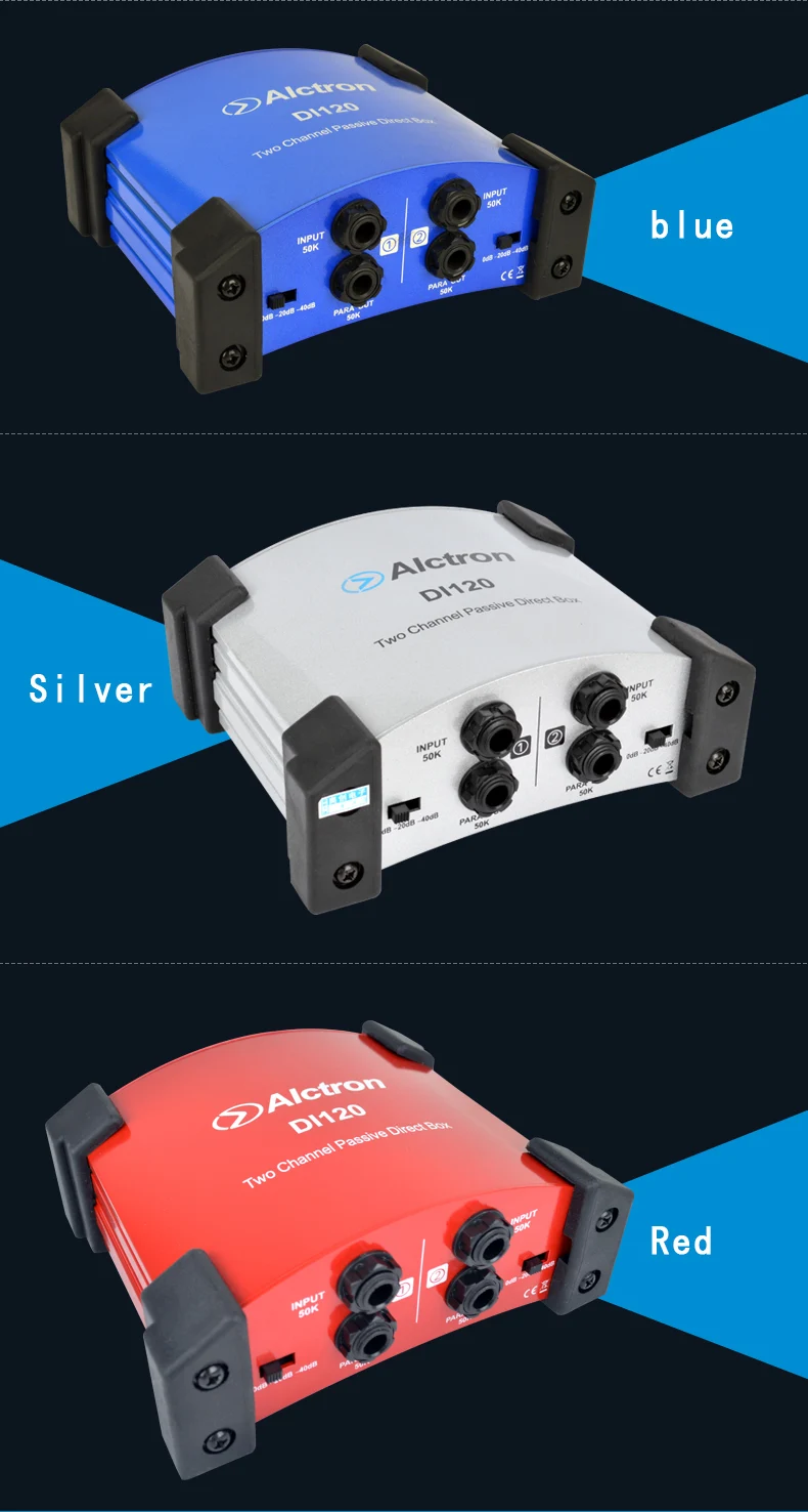 Alctron DI120 пассивный DI box используется для записи гитары и сценического исполнения отлично подходит для акустической и электрогитары с клавиатурой