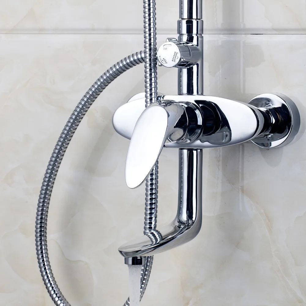 NEW LED 8" Rainfall Shower Head Arm Control Valve Handspray Faucet Set With the Ultra Thin Faucets | Строительство и ремонт