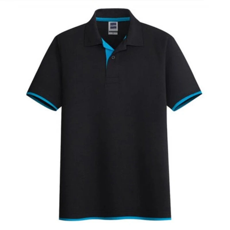 Мужская однотонная хлопковая рубашка поло camisa masculina сетчатый дизайн дышащий