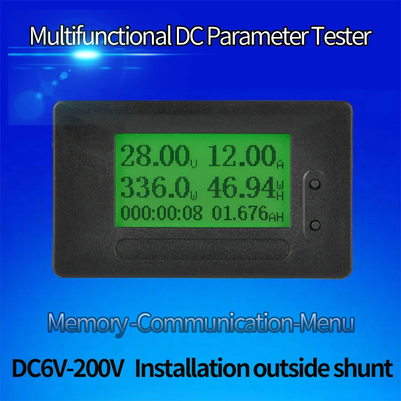 

GC91 LCD DC6-200V 30A external shunt DC Multifunctional Tester Current Voltage Ammeter Voltmeter Capacity Detector Digital