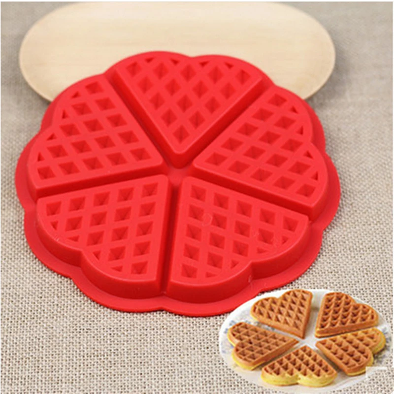 3D Silicone Mold DIY Waffel Cake Muffins Heart Shaped Design Muffin Handmade Baking Tool High Quality Kitchen Accessories | Дом и сад