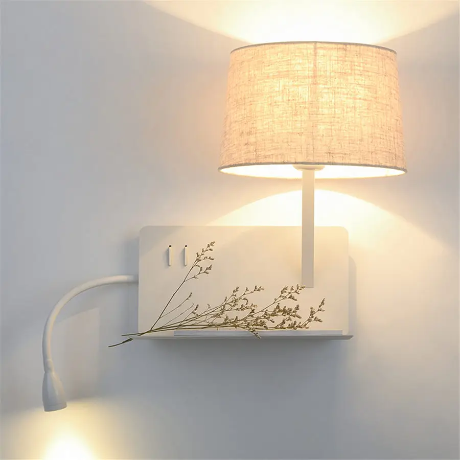 Креативный usb порт для зарядки тканевый светодиодный настенный светильник