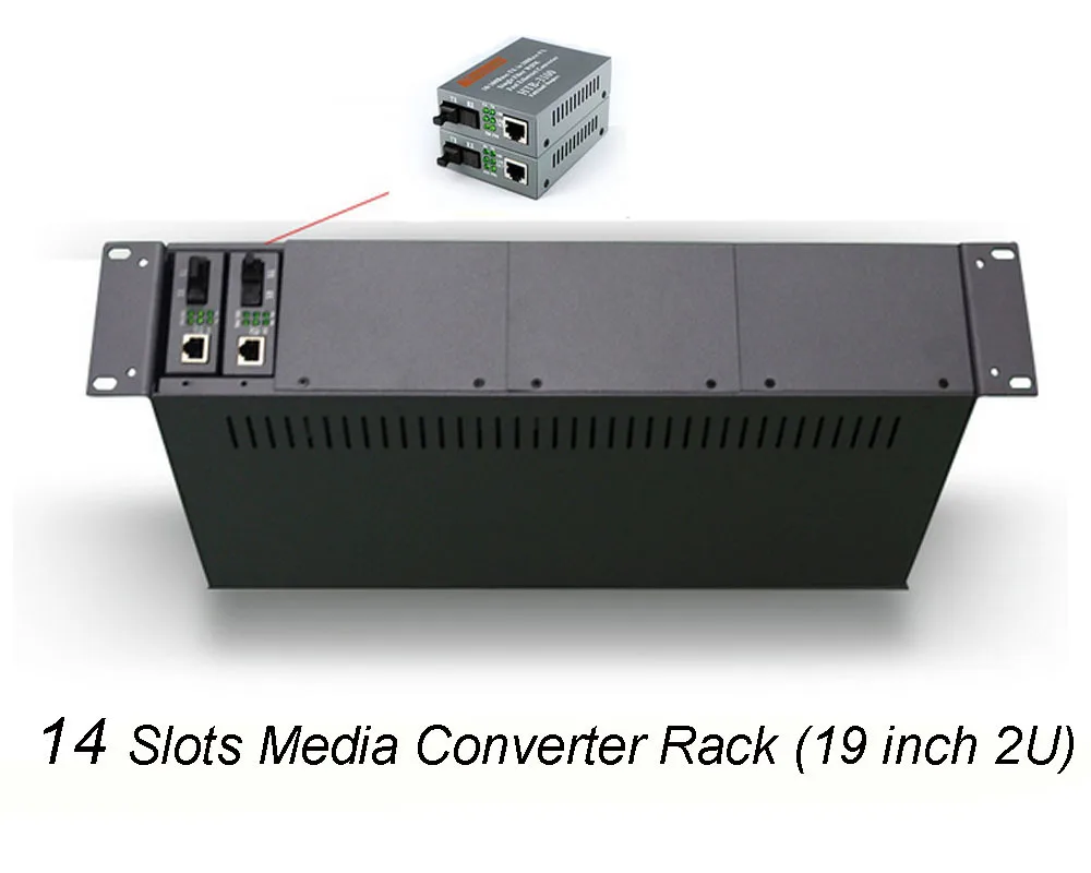 Премиум 14 слотов трансформирующий волоконно оптический медиа конвертер стойка