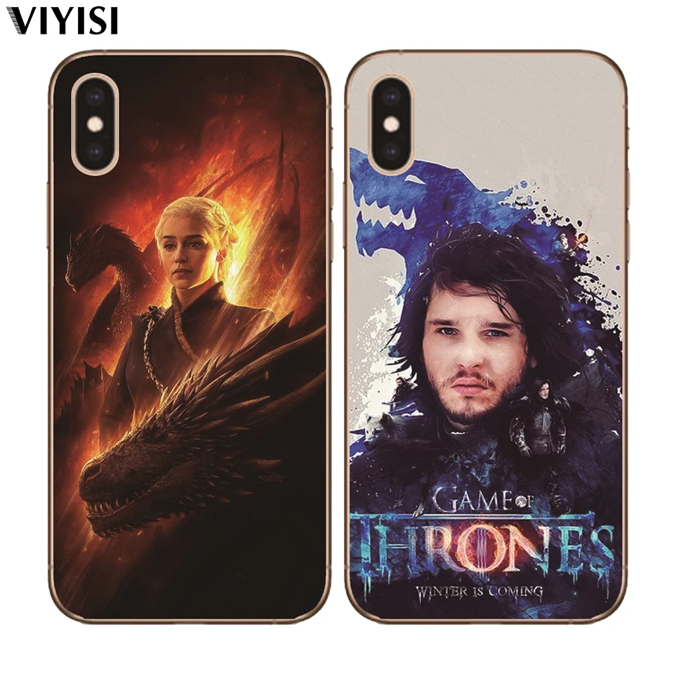 Чехол для IPhone X XS MAX XR 7 8 6 6S Plus 5 5S SE Game Thrones Daenerys Dragon Jon Snow Tyrion Lannister Мягкий силиконовый