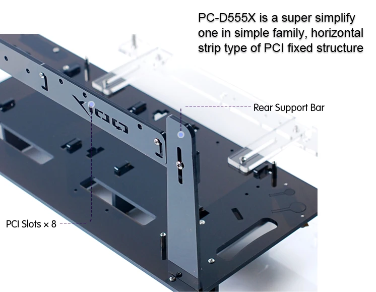 QDIY PC-D555X PC ATX персонализированный акриловый черный прозрачный чехол для компьютерной рамки
