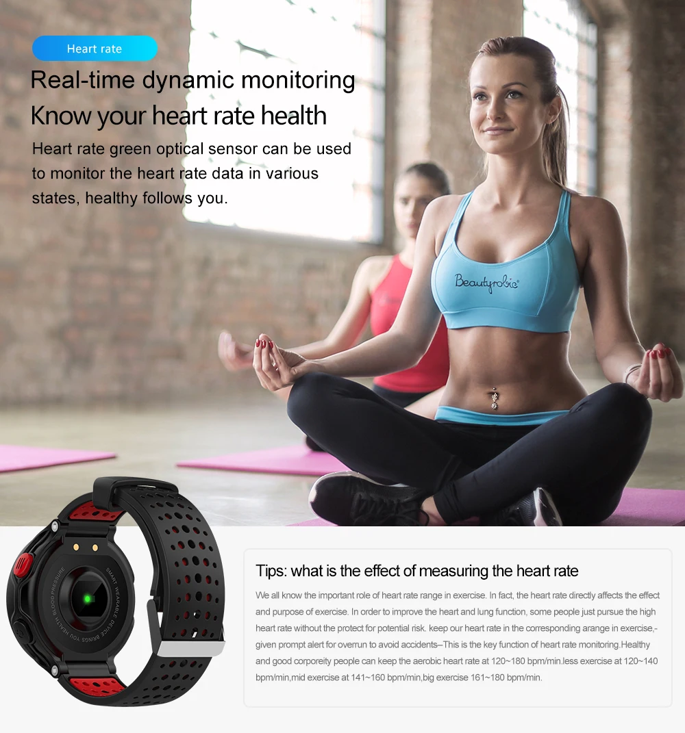 Водонепроницаемый smart watch мужские цвет кровяное давление монитор ip68 фитнес