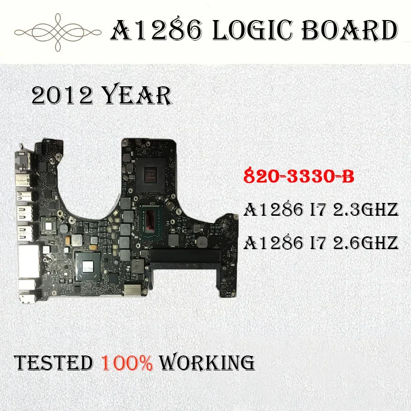 Ноутбук подлинный рабочий A1286 Логическая плата для Macbook Pro материнская 15 &quotMD103 I7 2 3