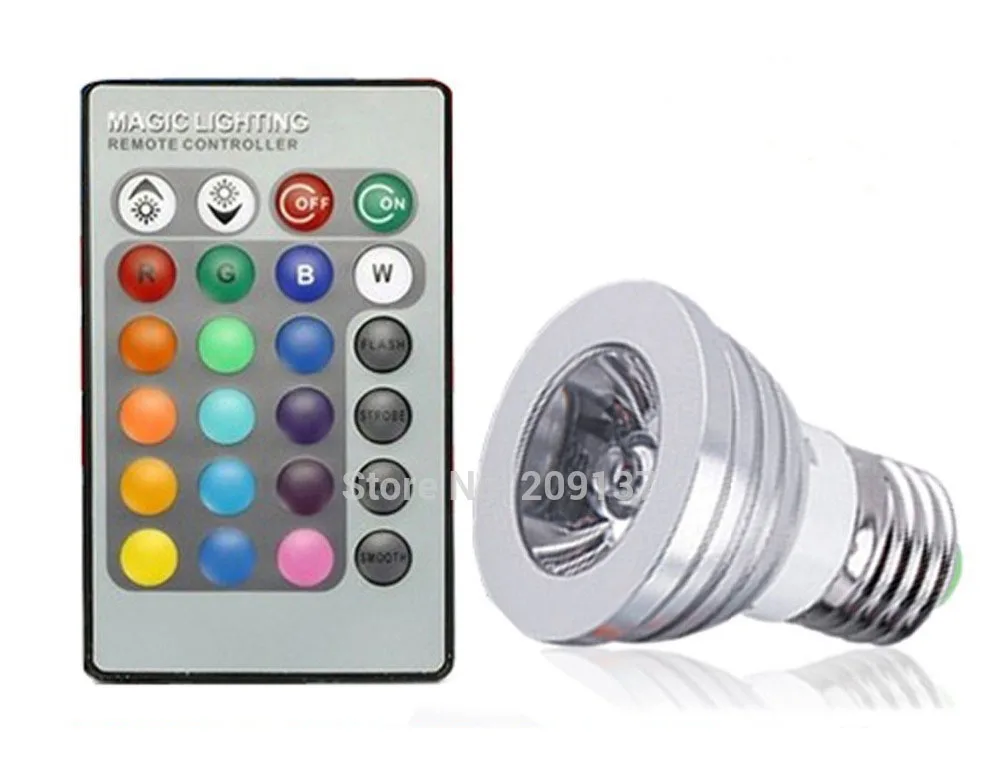 Светодиодная RGB лампа E27 4 Вт 16 меняющихся цветов 110 В 220 230 для украшения дома и