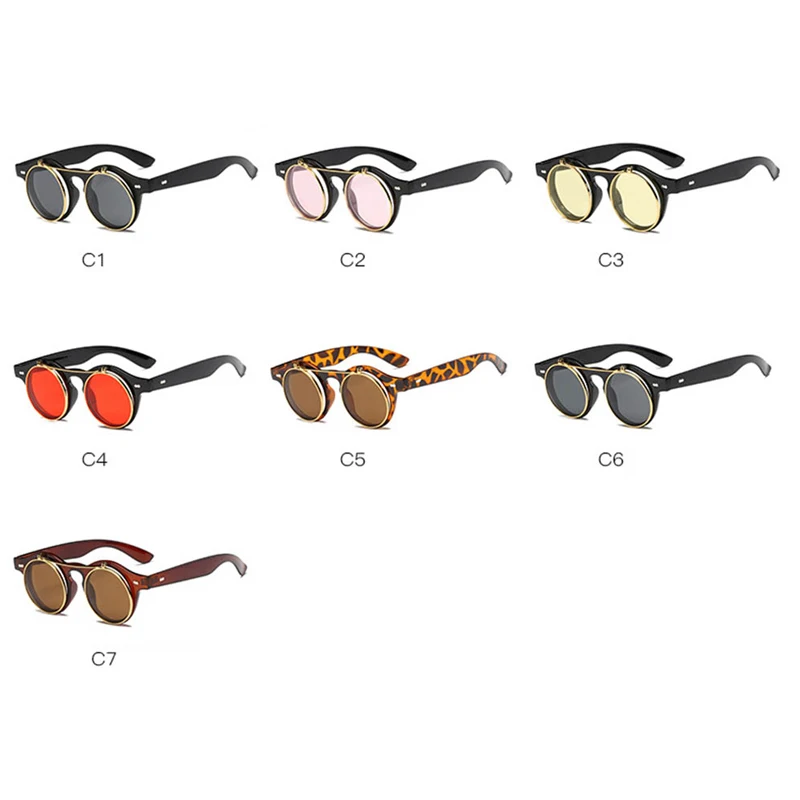 Мужские и женские солнцезащитные очки Oculos De Sol круглые винтажные двухслойные