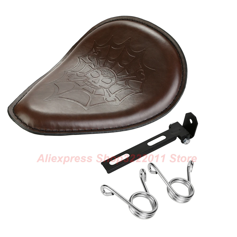 Для Harley Sportster Bobber Chopper Honda Yamaha Kawasaki Suzuki коричневый кожаный чехол для сиденья + 3