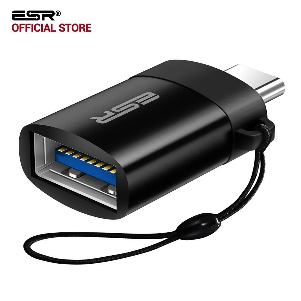 USB-C-USB-A адаптер OTG, адаптер ESR type C с брелком 5,1 K резистор для MacBook, для samsung Galaxy S8 S8+, для LG G6 G5