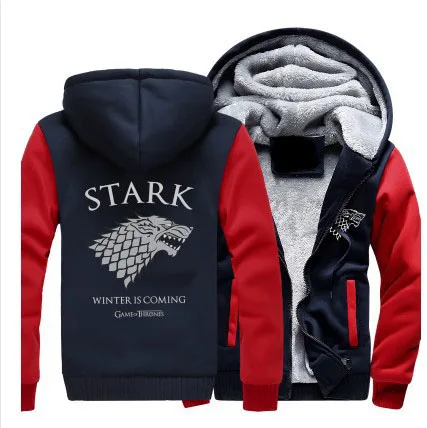 Dropshiping США Размеры Игра престолов Direwolf призрак дом Старков зимняя куртка