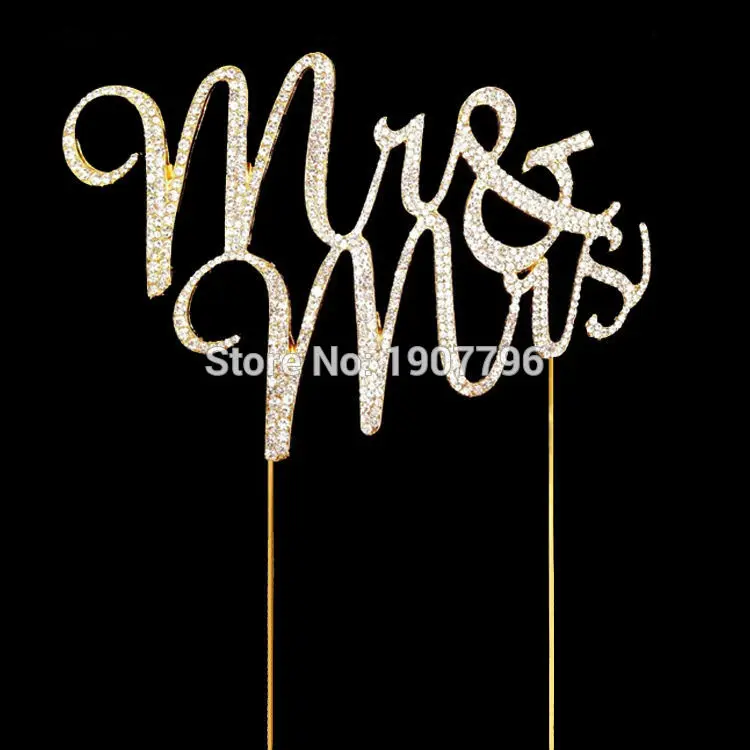 Модный Топ для торта MR &amp MRS 9 см серебристый золотой | Украшения и аксессуары