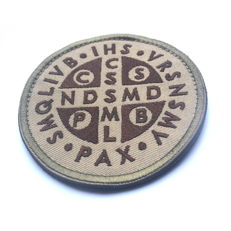 Патчи с крестом Святого Бенедикта сгоревшая бронза католическая св. 3D армия США