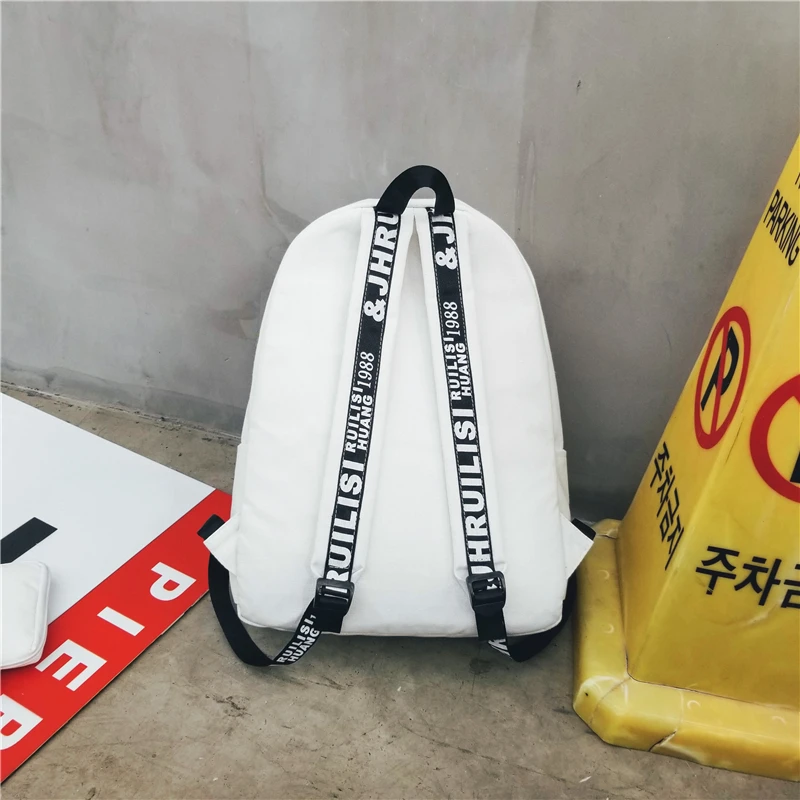 Холщовые женские рюкзаки 2 шт./компл. милая школьная сумка с вышивкой монстра